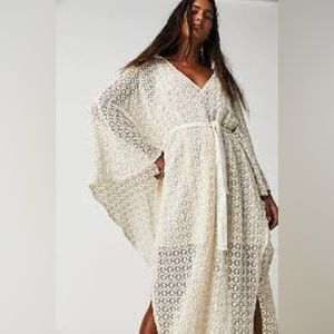Free People Sundress Helene Crochet Sequins Kaftan |